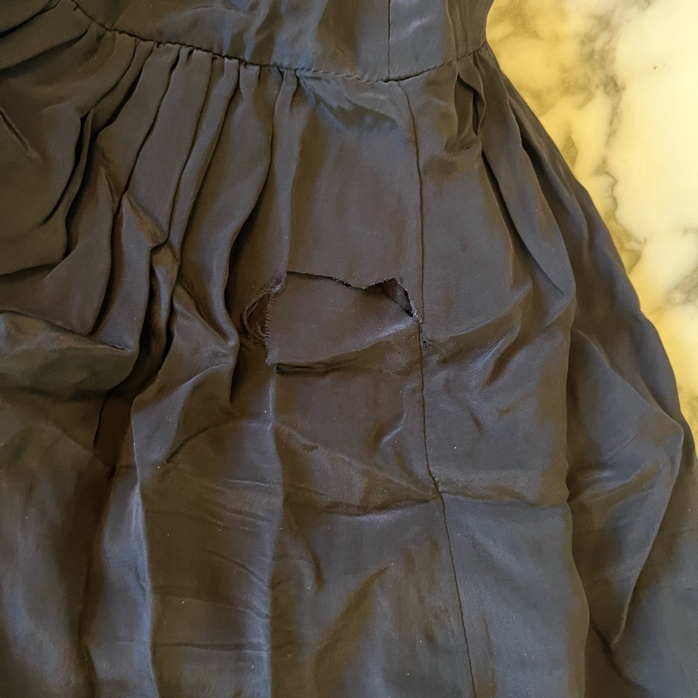 NWT J Crew Elena puff-sleeve dress in crepe de chine S sensor rip needs repair - Picture 9 of 16